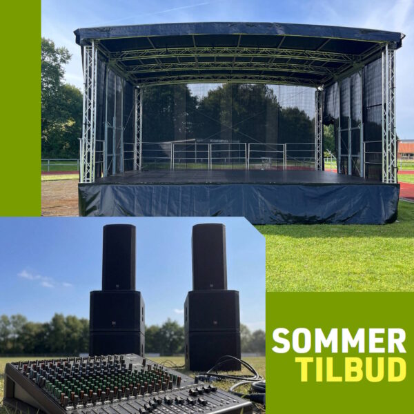 SOMMERTILBUD | Komplet scenetrailer med PA-anlæg og levering